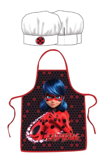 Детска готварска престилка и шапка Ladybug, 2 части