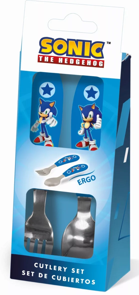 Детски метални прибори за хранене Sonic the Hedgehog, 2 части