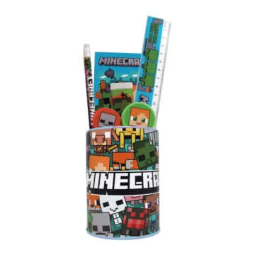 Комплект ученически пособия Minecraft от 7 части с метален моливник