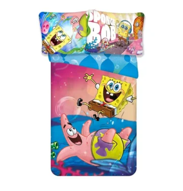 Детско спално бельо SpongeBob, 100% Памук, 100×135 см, 40×60 см.