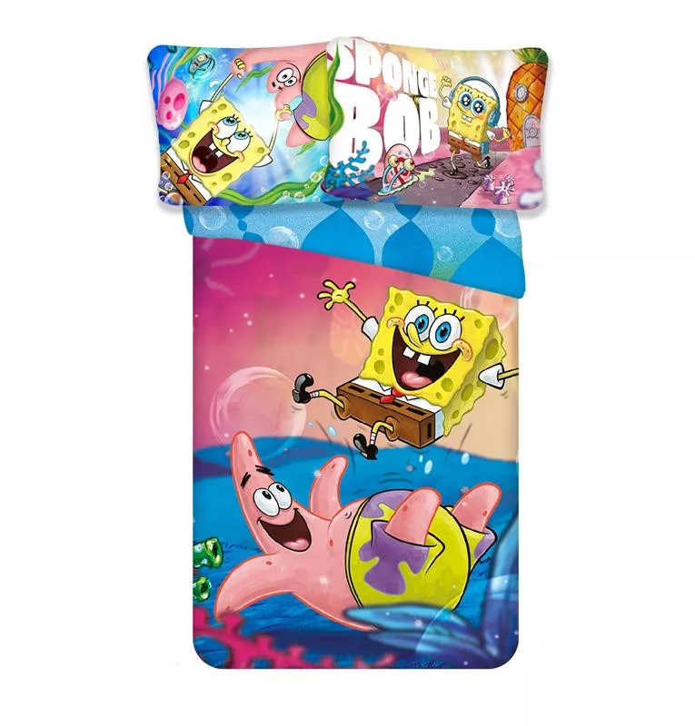 Детско спално бельо SpongeBob, 100% Памук, 100×135 см, 40×60 см. Детско спално бельо SpongeBob, 100% Памук, 100×135 см, 40×60 см.